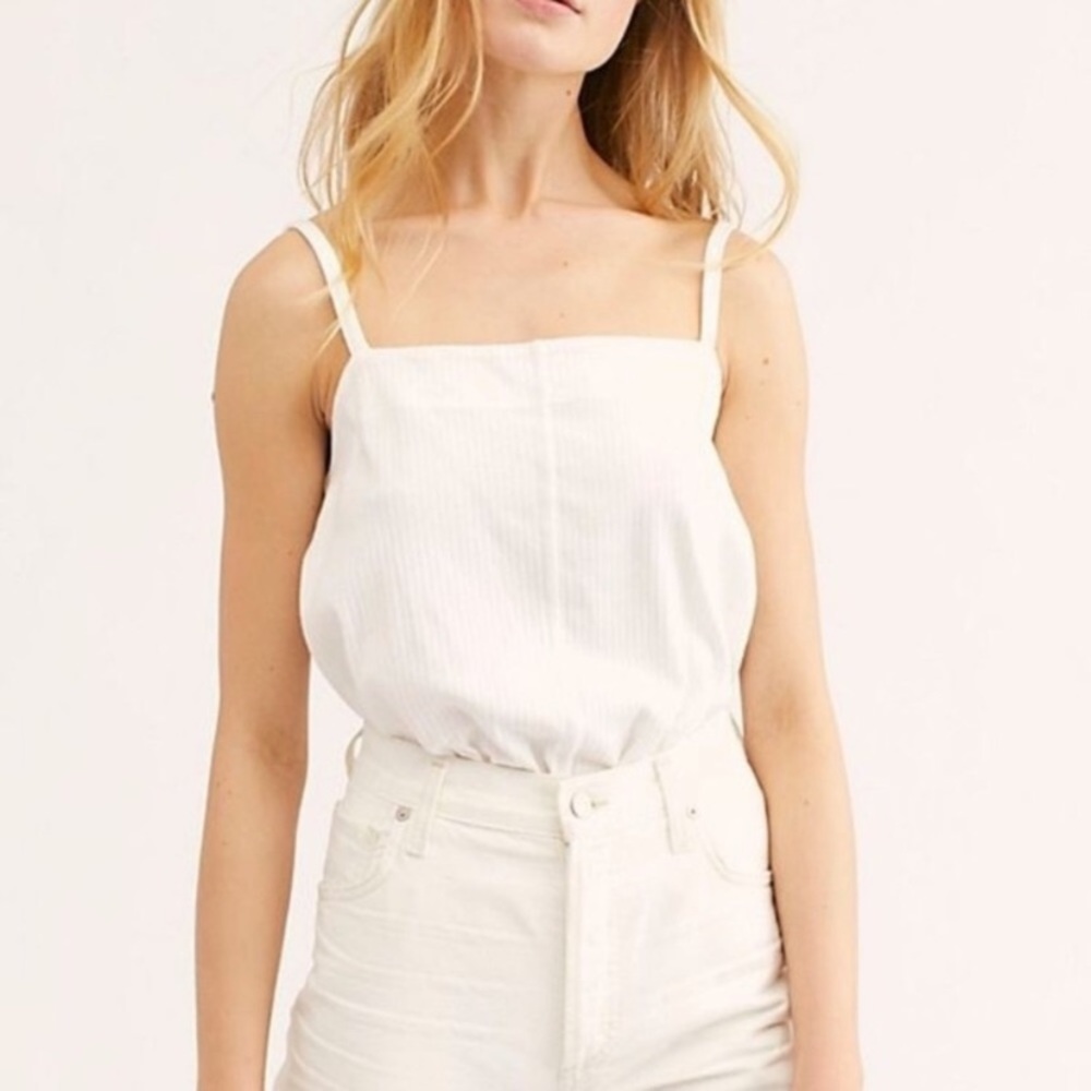 Intimately Free People Cream Adjustable Strap Bodysuit Size Medium